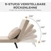 HOMCOM sofa lova, poilsio fotelis su miegamąja funkcija, svečių lova su aksomo išvaizda, nugaros pagalvėlė, paminkštinta sofa su reguliuojamu atlošu, smėlio spalvos, 63 x 73 x 81 cm