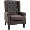 HOMCOM Vienvietis fotelis "Relax" fotelis Vienvietis fotelis su medinėmis pėdomis Poliesteris Ruda 76 x 86 x 108 cm