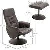 Fotelis HOMCOM 2-Piece Armchair Set, Armchair with Footstool, Recliner with Footstool, Height Adjustable, Reclining Backrest, Brown
