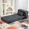 HOMCOM 3 viename miegamasis fotelis, sulankstoma miegamoji sofa su lova funkcija, juosmens pagalvėlė, poilsio fotelis su flanelinės išvaizdos audiniu, šezlongas svetainei, tamsiai pilka
