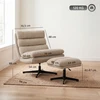 Fotelis su 360° sukimosi mechanizmu ir reguliuojamo aukščio kojų atrama, rudas, 79 x 94 x 88 cm