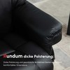 HOMCOM poilsio fotelis su pakoja, pasukamas televizoriaus fotelis su atlošimo funkcija, dirbtinė oda, juodas