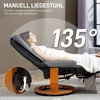 Fotelis HOMCOM atloženis su atlošimo funkcija, pasukamas, iki 150 kg, dirbtinės odos apmušalas, plieno rėmas, tamsiai pilkas