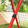HOMCOM futbolo atmušiklis, sulankstomas futbolo atmušiklis 63 x 63 cm, reguliuojami futbolo vartai, tinka beisbolui ir krepšiniui, metalinis, raudonas