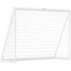 SPORTNOW Futbolo vartai, tvirtas tinklas, plastikiniai rėmai, įtvirtinimo kuoliukai, 240I x 90P x 180A cm, balta