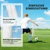 SPORTNOW Futbolo vartai, tvirtas tinklas, plastikiniai rėmai, įtvirtinimo kuoliukai, 240I x 90P x 180A cm, balta