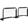 "HOMCOM" futbolo vartai 2 sulankstomų futbolo vartų rinkinys su metaliniu rėmu vaikams ir suaugusiesiems, sodo, 90 x 36 x 60 cm, juodi
