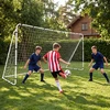 Futbolo vartai su metaliniu rėmu ir PE tinklu, balti, 367 × 124 × 181 cm