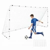 Futbolo vartai su metaliniu rėmu ir PE tinklu, balti, 367 × 124 × 181 cm