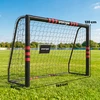 Futbolo vartai su paminkštintu rėmu ir 5 tvirtinimo kaiščiais, juodi ir raudoni, 180 x 60 x 120 cm