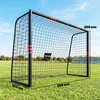 Futbolo vartai su paminkštintu rėmu ir tinklu, juodi ir raudoni, 300 x 120 x 200 cm