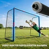 Futbolo vartai su paminkštintu rėmu ir tinklu, juodi ir raudoni, 300 x 120 x 200 cm