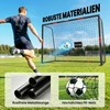 Futbolo vartai su paminkštintu rėmu ir tinklu, juodi ir raudoni, 300 x 120 x 200 cm