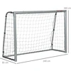 Sportnow HOMCOM Futbolo vartai su PE tinkleliu, futbolo vartai vaikams ir suaugusiems, 240 x 85 x 160 cm, plienas, PE, sodui, futbolo treniruotėms, pilkos spalvos
