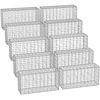 Songmics Gabionų krepšiai 100 x 30 x 30 cm, 10 vnt., sidabriniai