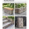 Songmics Gabionų krepšiai 100 x 30 x 30 cm, 10 vnt., sidabriniai