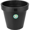 Mondex Juodas apvalus plastikinis gėlių vazonas 39 cm - Sodo vazonas