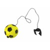 Lean Toys Geltonas PU futbolo kamuolys su tampria juosta, 6 cm