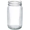 Excellent Houseware Stiklinis gėrimo stiklainis su bambuko dangteliu ir šiaudeliu 500 ml