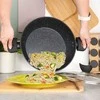 Nava Gili Vilde Juodas Line 28 cm granitinė keptuvė su stiklo dangčiu, 3,5 l
