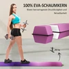 Gimnastikos buomas, sulankstomas, neslystančiu pagrindu, violetinis ir rožinis, 236 × 10/15 × 6,5 cm