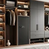 Ginklų seifas 6 ginklams su elektronine kodine spyna, juodas, 48 × 38,5 × 130 cm