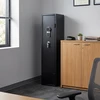 Ginklų seifas su elektronine kodine spyna, 10 šautuvų, juodas, 30 x 28 x 138 cm