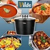 Granitinis puodas su stikliniu dangčiu Vilde Terruna Aroma 24 cm, 6,7 l