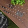 BBQ Grilio įrankių rinkinys 3 vnt. - metaliniai su šviesiai juodu plastikiniu rankena