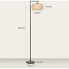 Grindinė LED lempa su dvigubu gaubtu, juoda, 52 × 33 × 170 cm