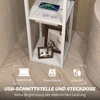 Grindinis šviestuvas su 3 lentynomis ir USB jungtimis, baltas, 26 × 26 × 159 cm