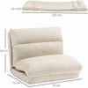 Fotelis HOMCOM Grindų kėdė Grindų kėdė su 6 pakopų reguliuojamu atlošu, sulankstoma meditacijos kėdė su lino išvaizda, minkšta grindų sofa svetainei, miegamajam, smėlio spalvos