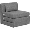 HOMCOM Grindų fotelis "2-in-1" sulankstoma sofa-lova su lino išvaizda, minkštas grindų fotelis iki 240 kg keliamosios galios, skirtas svetainei, miegamajam, pilkos spalvos
