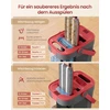 Songmics Grindų šluostės rinkinys su kibiru ir pertvara, pilkas–raudonas, 60–132 cm