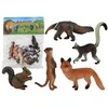 Lean Toys Gyvūnų Figūrėlių Rinkinys (5 vnt.) - Voverė, Mangusta, Skruzdėda, Lapė, Lemūras