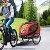 Pawhut Dviračių priekaba šunų transporteris raudona su juoda 130 x 73 x 90 cm