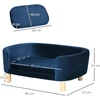 Gyvūnų sofa su trijų pusių atlošais, mėlyna, 86 × 55 × 33 cm