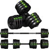 2in1 Svarių rinkinys, ilgas ir trumpas svarelis, 30 kg, neslystantis, saugo grindis, juoda/žalia