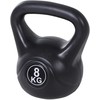 HOMCOM Kettlebell Rutulinis svoris 8kg su smėliu pripildytas hantelis, skirtas pradedantiesiems, juodas