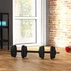 Sportnow HOMCOM 2-in-1 hantelių rinkinys, 15 kg reguliuojamas svoris su 8 svoriais, tausojantis grindų dangą, skirtas jėgos treniruotėms, fitnesui, sunkumų kilnojimui, juodas | Aosom