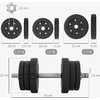 HOMCOM Hantelių rinkinys 25KG Hantelių rinkinys su svoriais namams, biurui, sporto salei Plienas, dirbtinė oda Juoda Jėgos treniruotės
