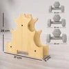 Hantelių rinkinys su mediniu stovu ir PVC danga, šviesiai pilkas, 31 × 9 × 28 cm, 6 vnt.