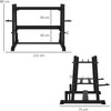 SPORTNOW hantelių stovas 3 lygių iki 200 kg, plieno, juodas, 131x75x80 cm