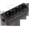 Elgotech Oem Prailginimo lizdas x 3 su įžeminimu juodas GN-30-2