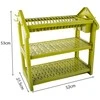 Dish drying rack drainer 3 tiers large