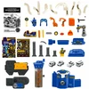 Lean Toys Interaktyvus automobilių garažas su trasa, mėlynas, 52 × 36 × 46 cm, 8 automobiliai