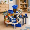 Lean Toys Interaktyvus automobilių garažas su trasa, mėlynas, 52 × 36 × 46 cm, 8 automobiliai