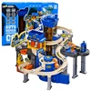 Lean Toys Interaktyvus automobilių garažas su trasa, mėlynas, 52 × 36 × 46 cm, 8 automobiliai