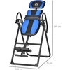 HOMCOM sulankstomas inversijos stalas, gravitacijos treniruoklis su ratukais, reguliuojamas nugaros atlošas, metalas ir ABS, juoda ir mėlyna spalvos, 132x71x145 cm