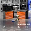 HOMCOM tuščia įrankių dėžė, 49,7 x 25,3 x 40,7 cm, su 4 stalčiais, mini dėžė, viršutinis skyrius, rankena, plieninė įrankių dėžė, oranžinė